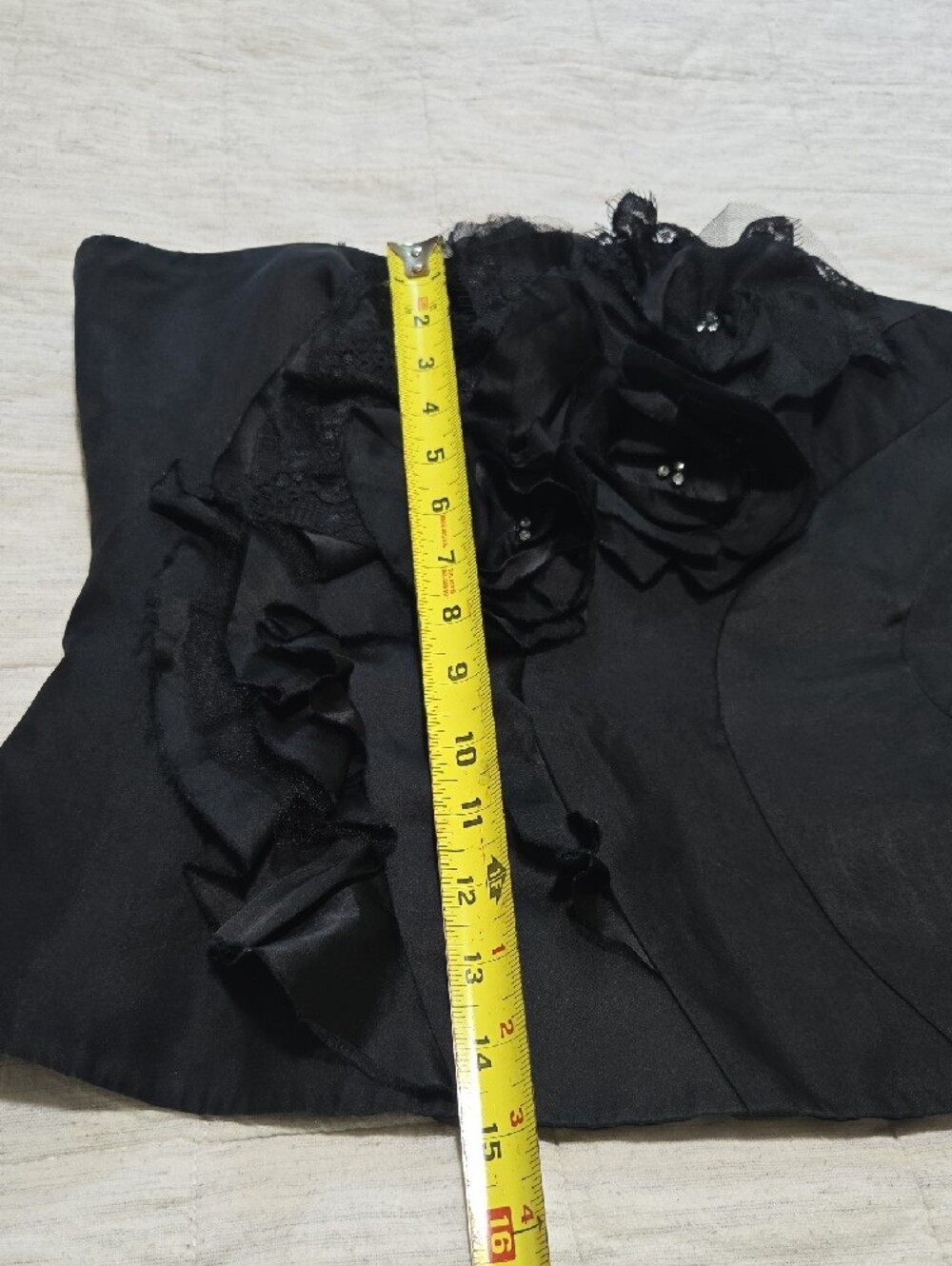 White House Black Market Black and Floral Strapless Top - Picture 11 of 13